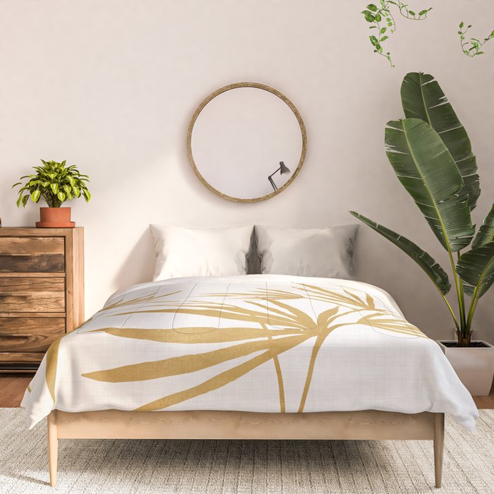 Metallic Gold Fan Palm Comforter Gallery Image 3
