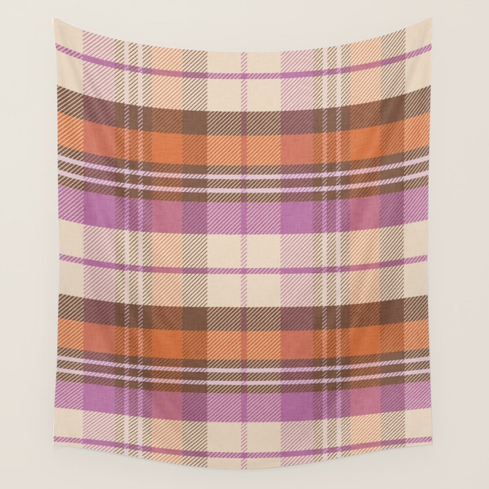 Cozy Twill Plaid - Fall Colors Wall Tapestry Gallery Image 4