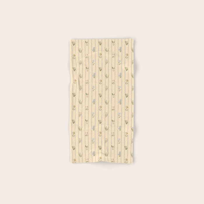 Cozy Cottage Flowers With Stripes Bath Towel Gallery Image 1