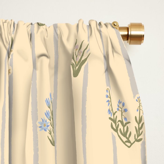 Cozy Cottage Flowers With Stripes Window Curtain Gallery Image 2