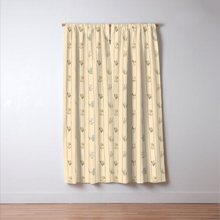 Cozy Cottage Flowers With Stripes Window Curtain Gallery Image 3