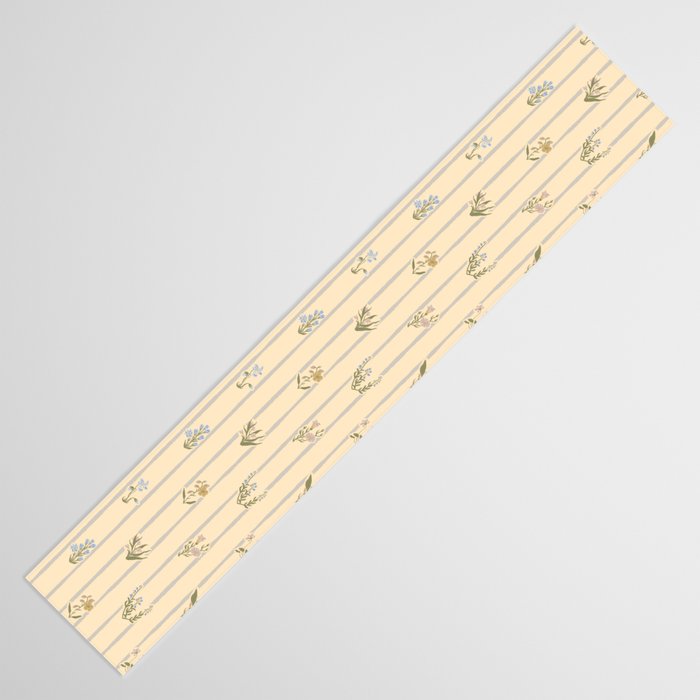 Cozy Cottage Flowers With Stripes Table Runner Gallery Image 3