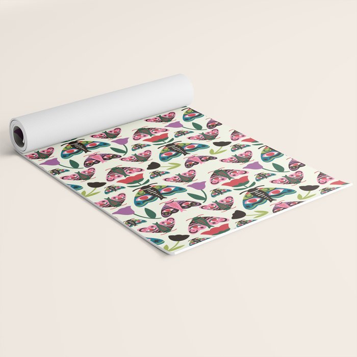 Colorful Autumn Moths Yoga Mat Gallery Image 2