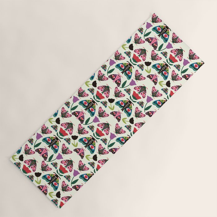 Colorful Autumn Moths Yoga Mat Gallery Image 1