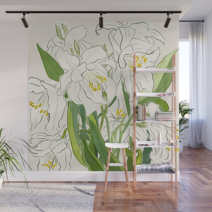 Garden Lilies  Wall Mural Gallery Image 1