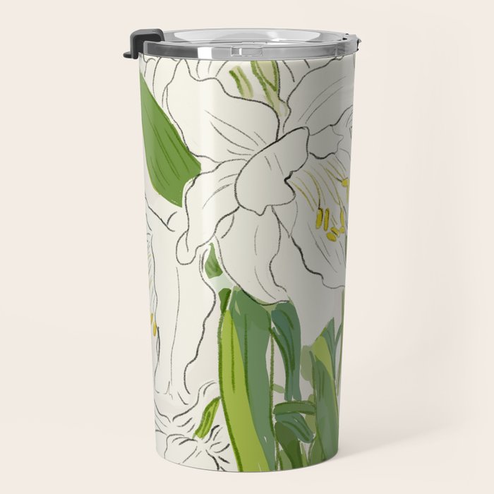 Garden Lilies  Travel Mug Gallery Image 3