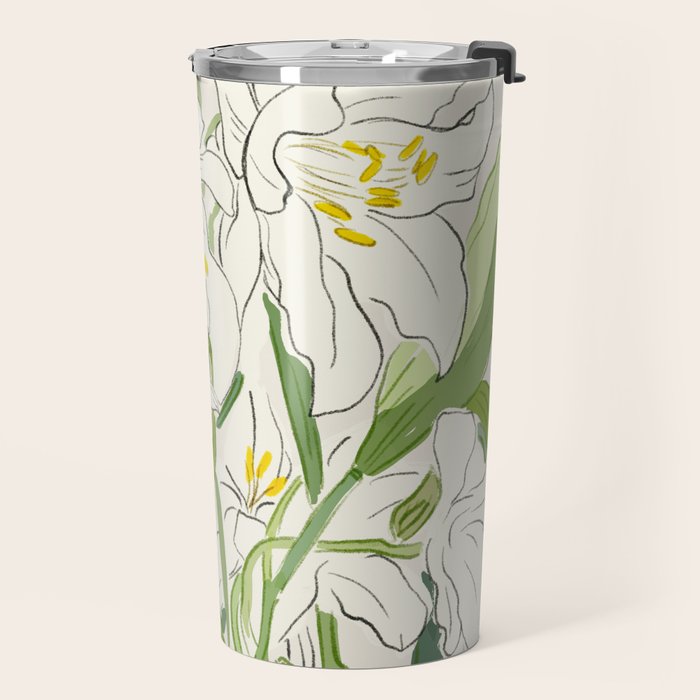 Garden Lilies  Travel Mug Gallery Image 2