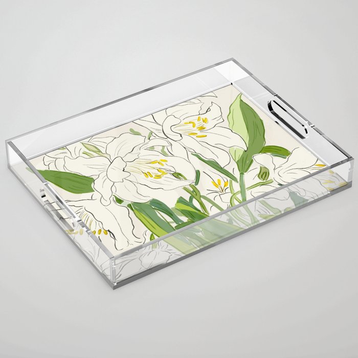 Garden Lilies  Acrylic Tray Gallery Image 1