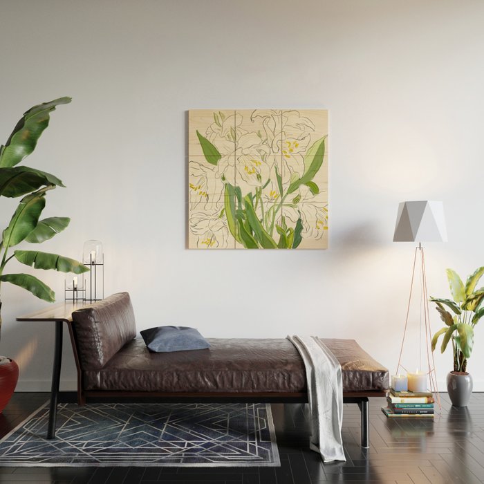 Garden Lilies  Wood Wall Art Gallery Image 2