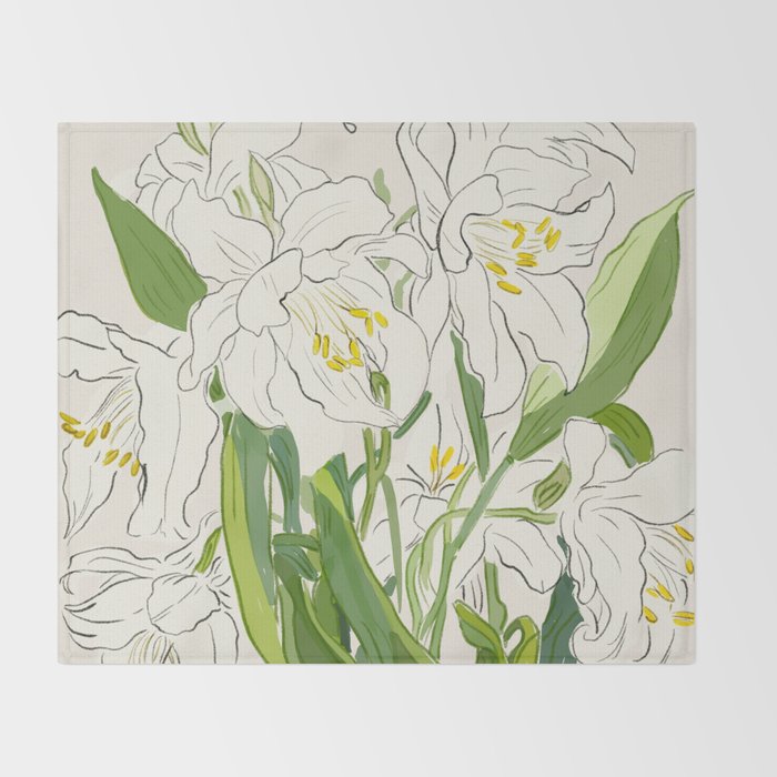 Garden Lilies  Throw Blanket Gallery Image 2