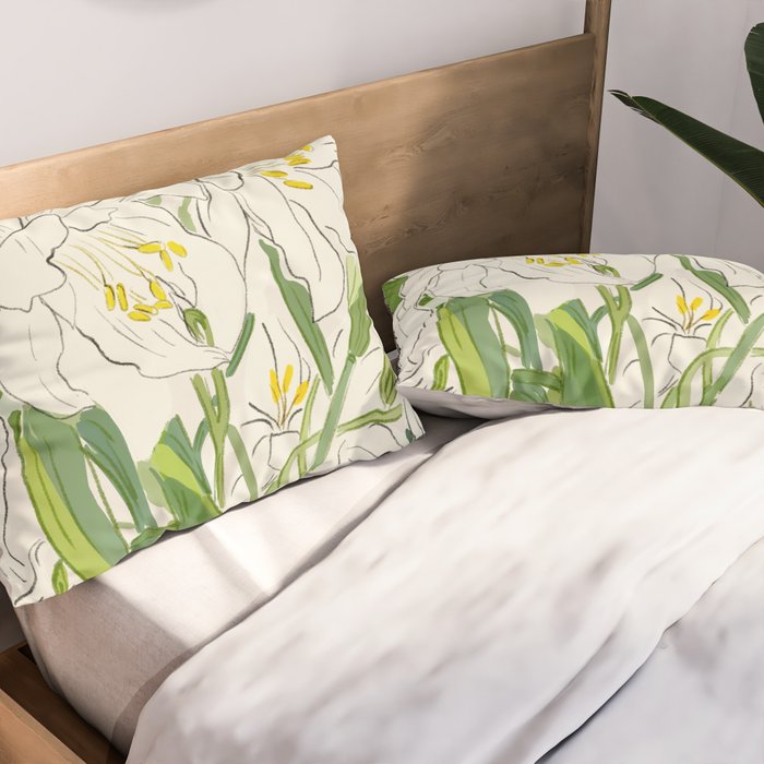 Garden Lilies  Pillow Sham Gallery Image 2