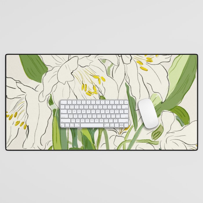 Garden Lilies  Desk Mat Gallery Image 1
