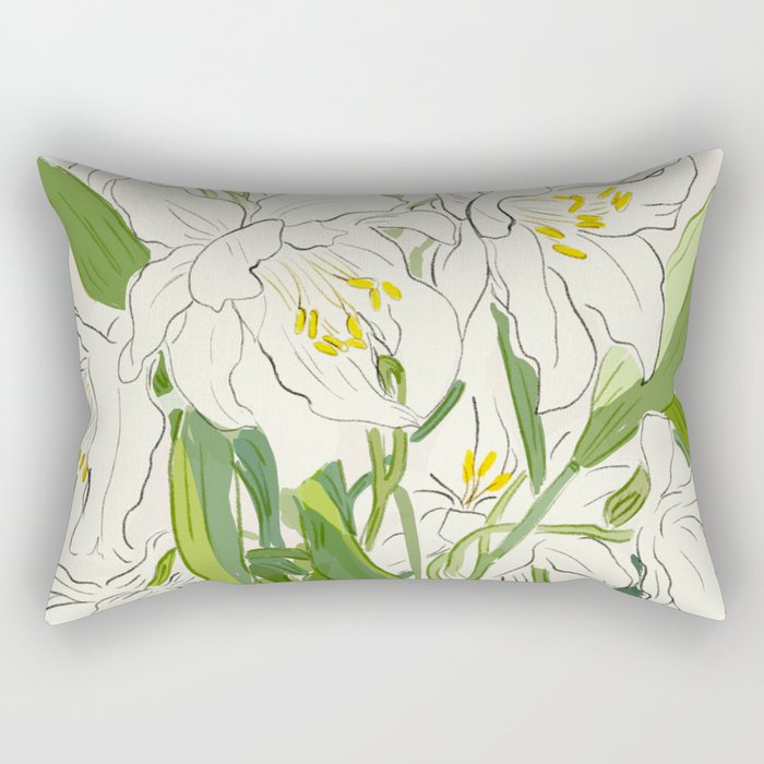 Garden Lilies  Rectangular Pillow Gallery Image 1