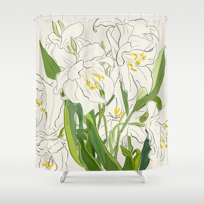 Garden Lilies  Shower Curtain Gallery Image 1