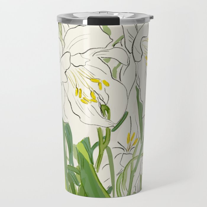 Garden Lilies  Travel Mug Gallery Image 1