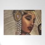 African American Masterpiece 'Cotton Club Flapper Dance Girl' Portrait Painting Welcome Mat Gallery Image 1