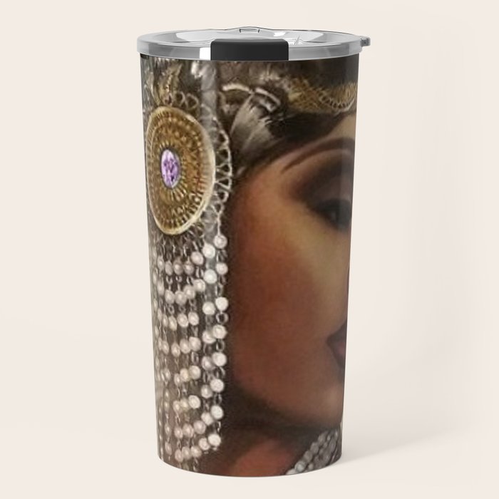 African American Masterpiece 'Cotton Club Flapper Dance Girl' Portrait Painting Travel Mug Gallery Image 1