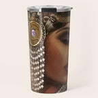African American Masterpiece 'Cotton Club Flapper Dance Girl' Portrait Painting Travel Mug Gallery Image 1