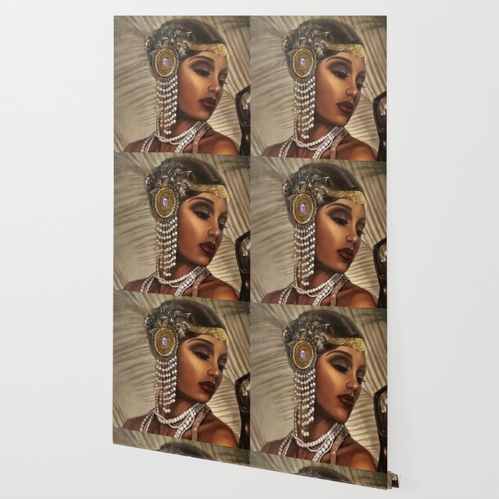 African American Masterpiece 'Cotton Club Flapper Dance Girl' Portrait Painting Wallpaper Gallery Image 2