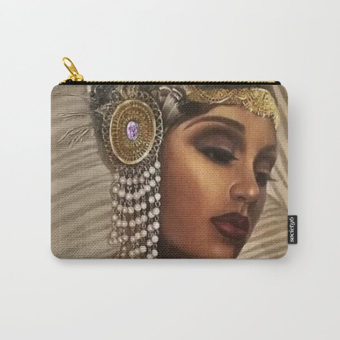 African American Masterpiece 'Cotton Club Flapper Dance Girl' Portrait Painting Carry All Pouch Gallery Image 1