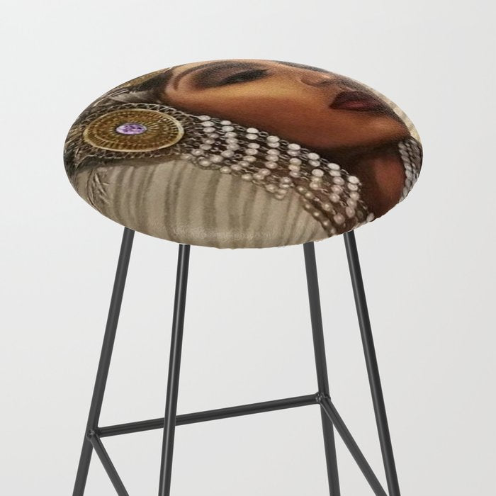 African American Masterpiece 'Cotton Club Flapper Dance Girl' Portrait Painting Stool Gallery Image 2