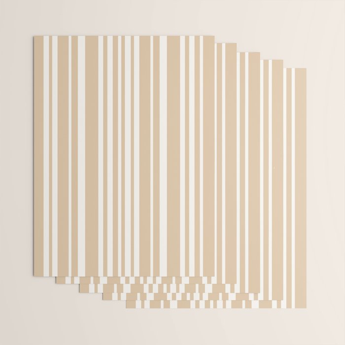 Classic Stripes XLIII - Neutral Tan Wrapping Paper Gallery Image 3