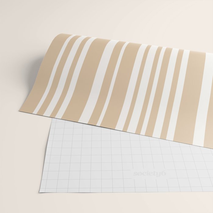 Classic Stripes XLIII - Neutral Tan Wrapping Paper Gallery Image 2