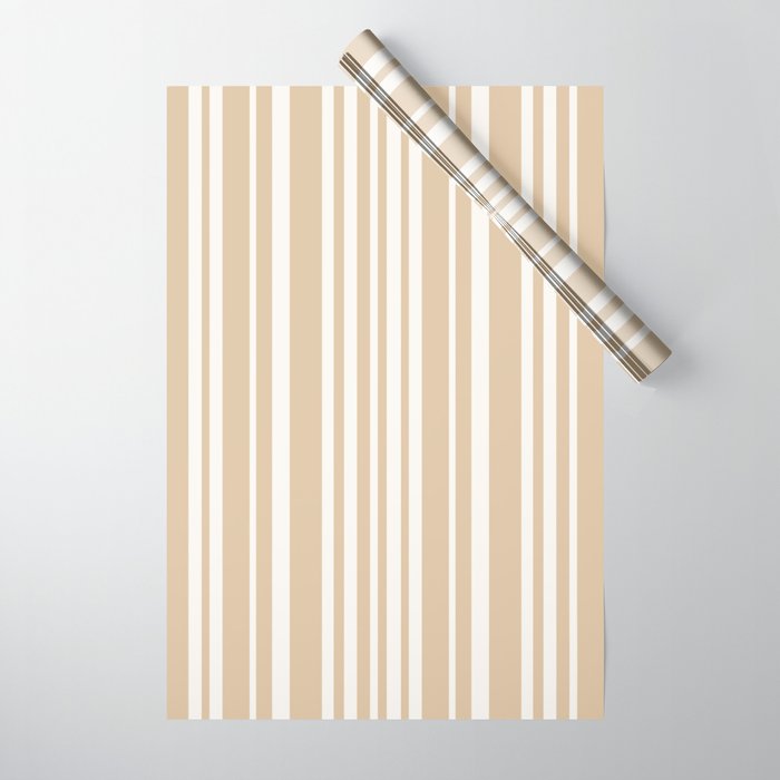 Classic Stripes XLIII - Neutral Tan Wrapping Paper Gallery Image 1