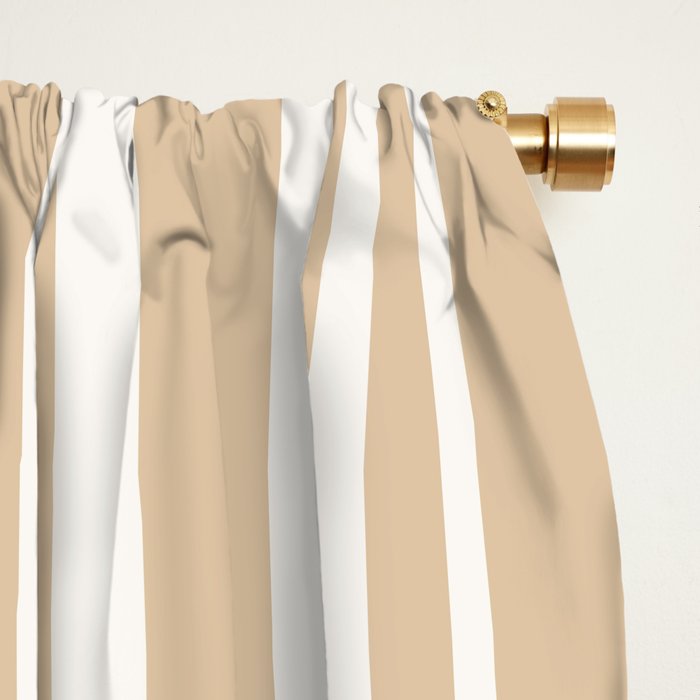 Classic Stripes XLIII - Neutral Tan Window Curtain Gallery Image 2