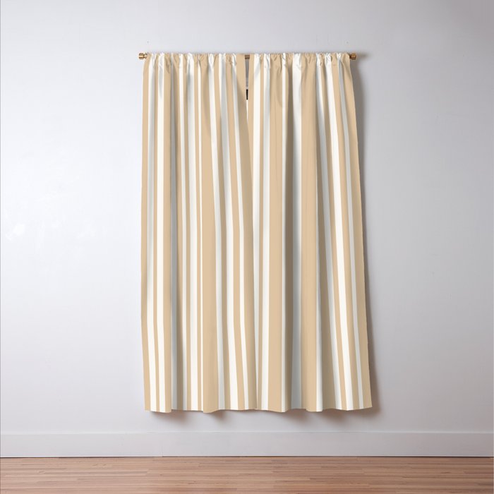 Classic Stripes XLIII - Neutral Tan Window Curtain Gallery Image 3