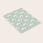Art Deco Sage Green & White Abstract Fan Pattern Notebook Gallery Image 3