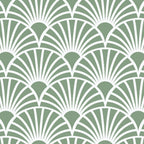 Art Deco Sage Green & White Abstract Fan Pattern Coffee Mug Gallery Image 2