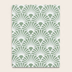 Art Deco Sage Green & White Abstract Fan Pattern Notebook Gallery Image 4