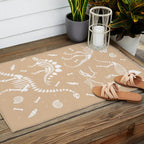 Dinosaur Fossils on Taupe Outdoor Rug Gallery Image 2
