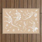 Dinosaur Fossils on Taupe Outdoor Rug Gallery Image 1