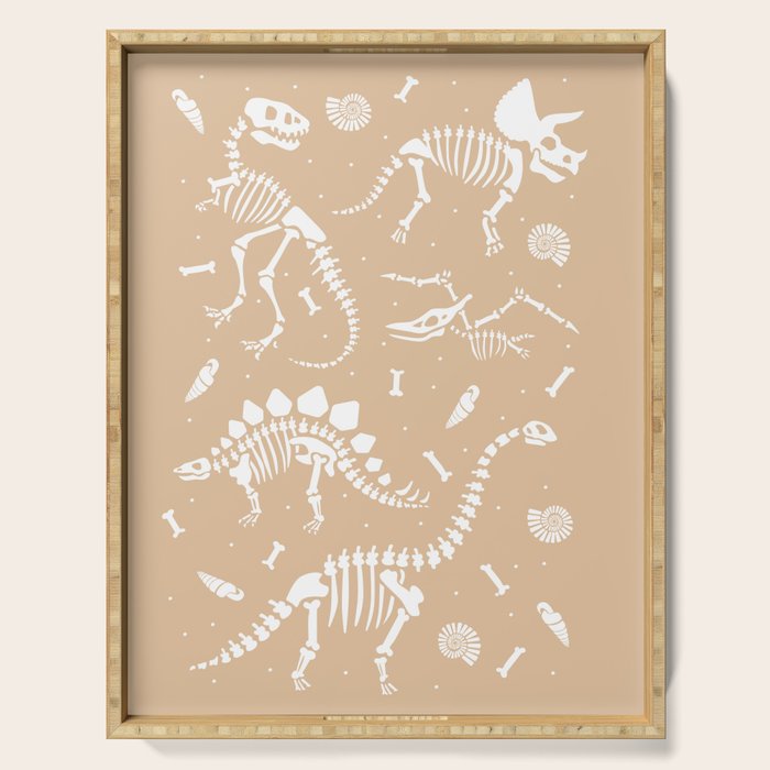 Dinosaur Fossils on Taupe Serving Tray Gallery Image 1