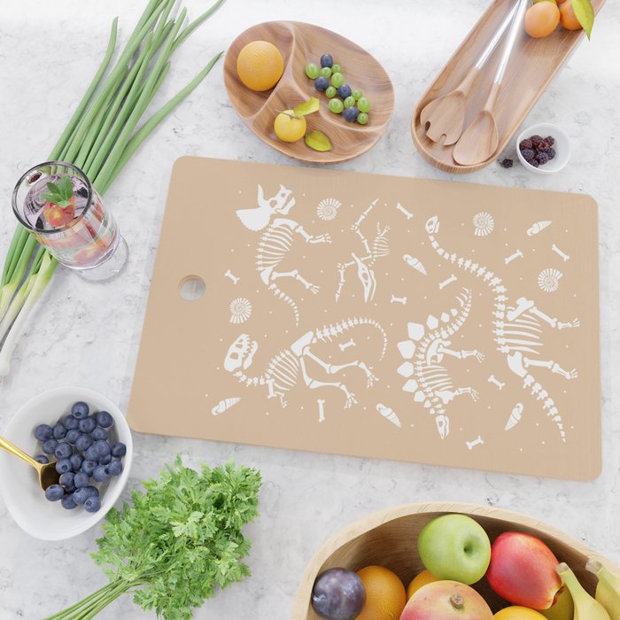 Dinosaur Fossils on Taupe Cutting Board Gallery Image 2