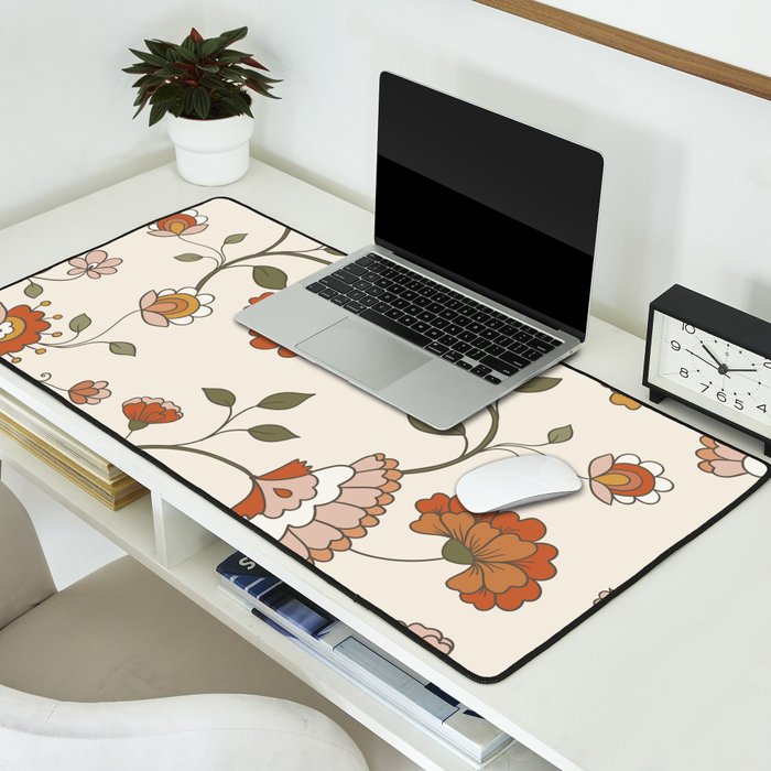 Exotic Orange Chinoiserie Desk Mat Gallery Image 2