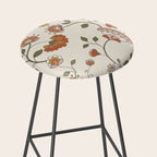 Exotic Orange Chinoiserie Stool Gallery Image 2