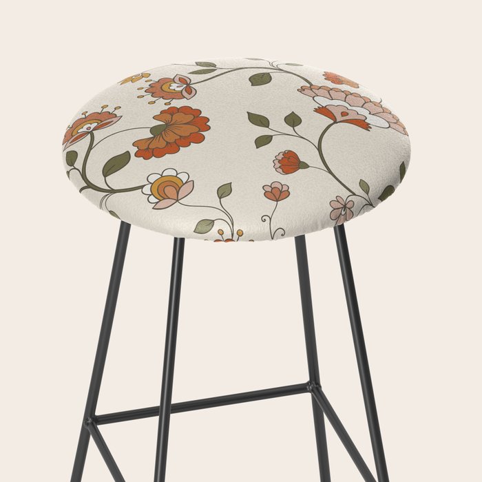 Exotic Orange Chinoiserie Stool Gallery Image 2