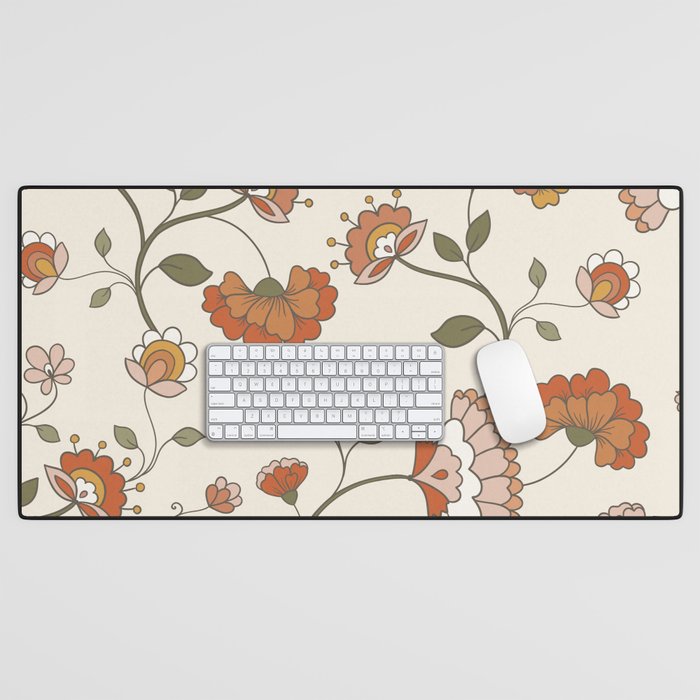 Exotic Orange Chinoiserie Desk Mat Gallery Image 1