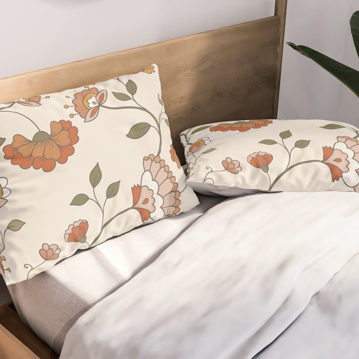 Exotic Orange Chinoiserie Pillow Sham Gallery Image 2