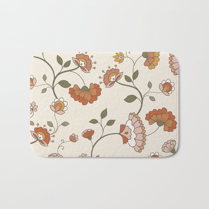 Exotic Orange Chinoiserie Bath Mat Gallery Image 1