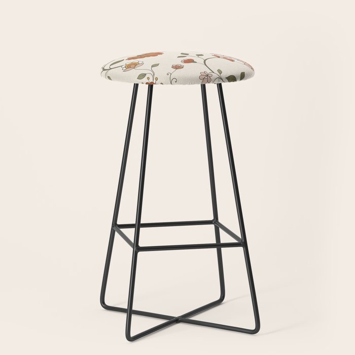 Exotic Orange Chinoiserie Stool Gallery Image 1
