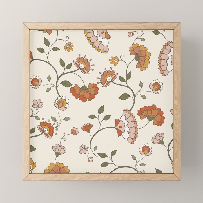 Exotic Orange Chinoiserie Mini Art Print Gallery Image 1