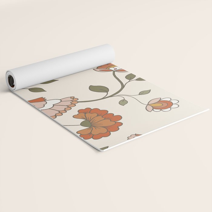 Exotic Orange Chinoiserie Yoga Mat Gallery Image 2