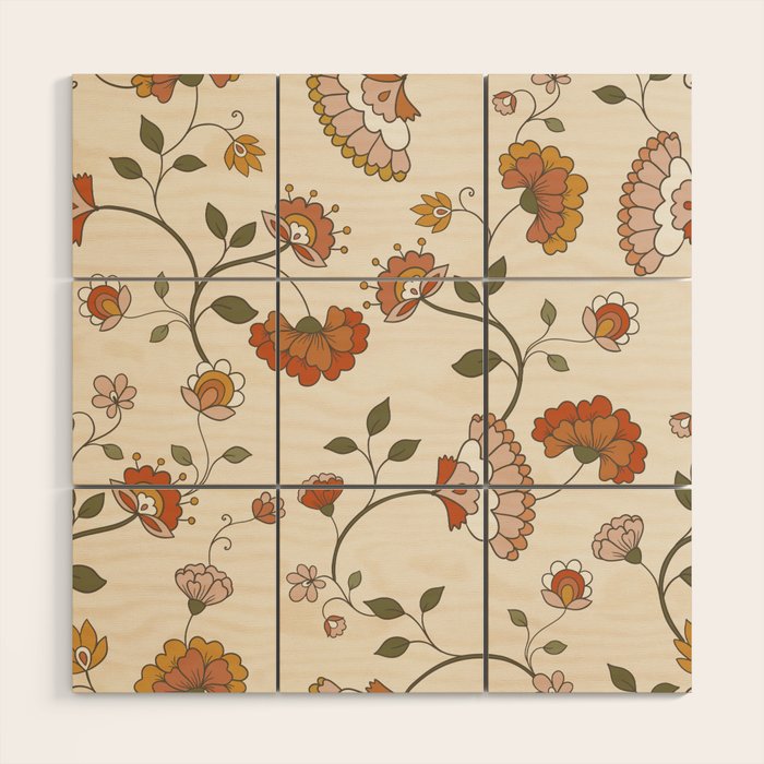 Exotic Orange Chinoiserie Wood Wall Art Gallery Image 1