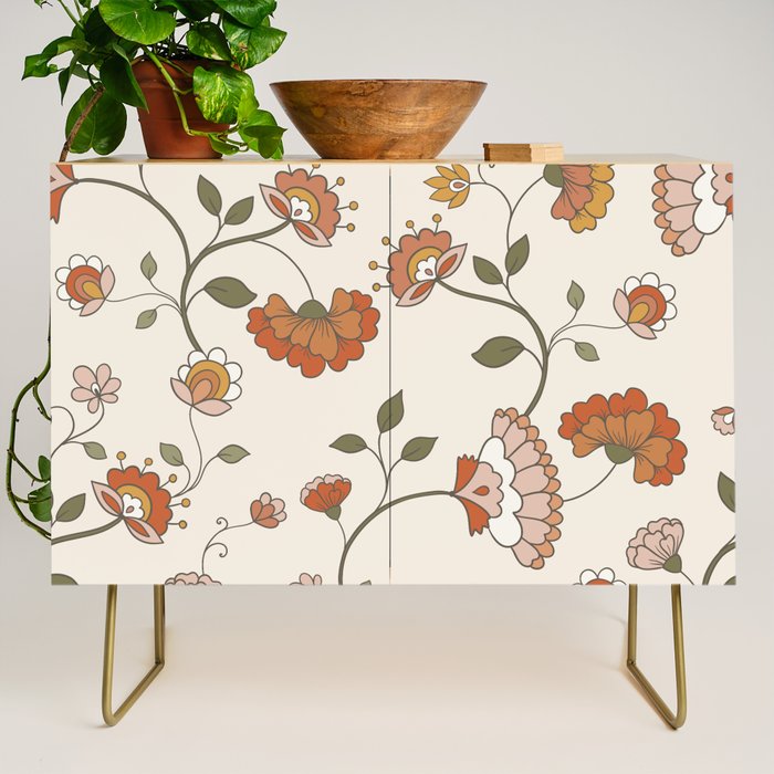 Exotic Orange Chinoiserie Credenza Gallery Image 1
