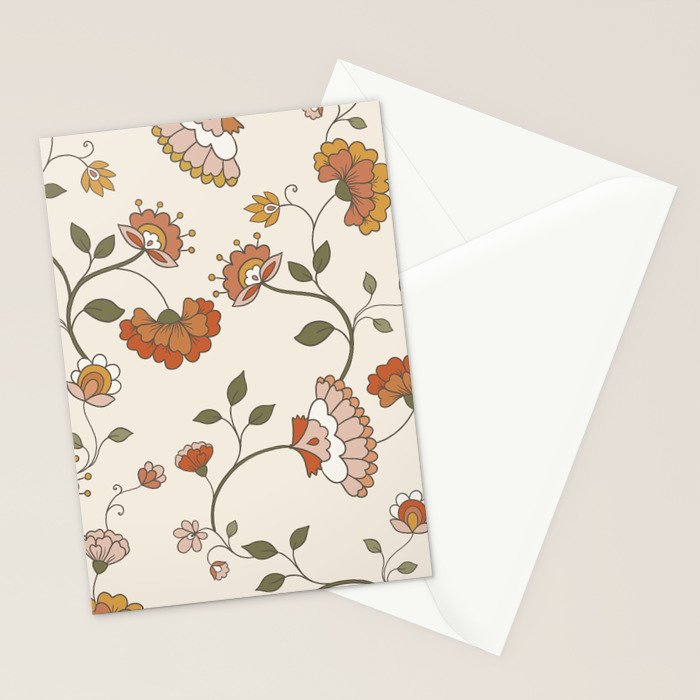 Exotic Orange Chinoiserie Stationery Card Gallery Image 2