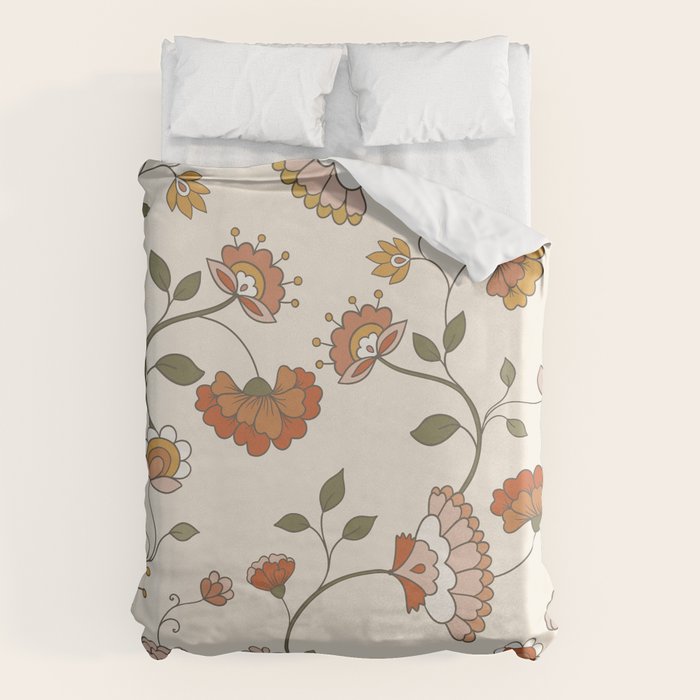 Exotic Orange Chinoiserie Duvet Cover Gallery Image 1